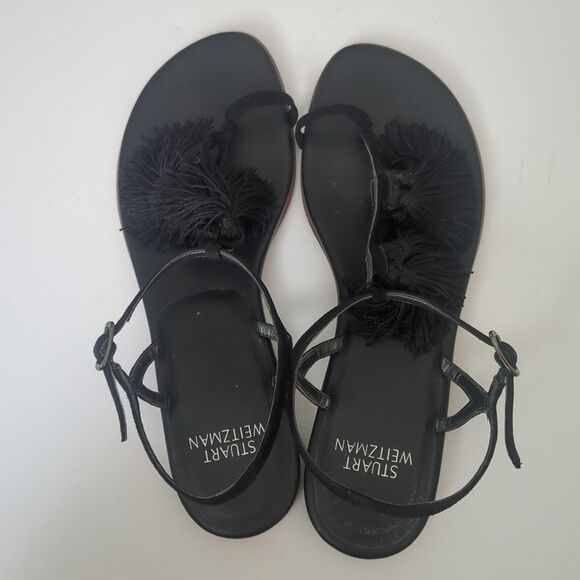 Stuart Weitzman leather tassel ankle strap sandal - Picture 10 of 10